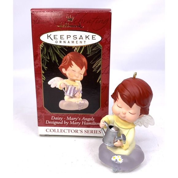 Hallmark Mary's Angels DAISY Keepsake Ornament 1997 Series #10 Watering Can - Picture 1 of 12
